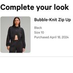 Lululemon Black Bubble-Knit Zip Up Jacket size 10 Photo 1