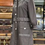 Orla Kiely Trench Coat Womens Size 2 Brown White Twee Photo 5