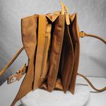Kate Landry  Shoulder Bag Womens Medium Genuine Leather Tan Buckle Flap Photo 12