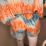 Love + Harmony  Tie-Dye Short Sleeve Shirt - Orange and Blue Size L. Photo 1