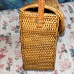 Vintage Tan Woven Shoulder Bag with Leather Strap Photo 3