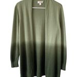 BELLE BY KIM GRAVEL NWOT Dip Dye Sweater Cardigan Size Small Green Cotton Rayon Photo 0