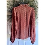 Molly Bracken  western long sleeve sheer tie neck high neck ruffle blouse small Photo 4