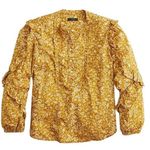 J.Crew Yellow Ruffle Sleeve Popover Blouse Photo 0
