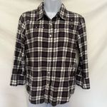 Victoria's Secret Y2K  PINK Rhinestone Flannel Women Top Sz M Festival Grunge Stud Photo 14