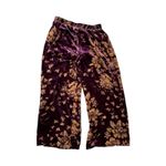 Johnny Was  Silk Blend Velvet Wide Leg Floral Pant – Rising Moon Medium Photo 2