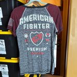 American Fighter  Charcoal Gray, Black and Burgundy Tee Size Medium Photo 7