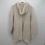 EXPRESS Cream Chunky Knit Open Cardigan Sweater Hooded Acrylic Small Photo 8
