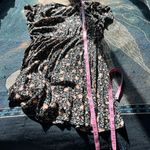 Wallflower Black Orange Floral Mini Dress L Cottagecore Boho Ruffle Sleeve Y2K Size L Photo 10