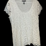 International concepts INC XL Brattenburg Cotton Lace overlay top blouse . Photo 0