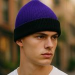 Purple and Black Knit Beanie Made by Nikita Naomi Photo 1