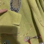 Susan Bristol RARE Vintage Hand Embroidered Shoes Heels Sweater Cardigan Size L Photo 5