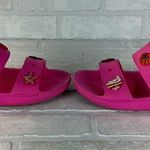 Crocs Classic Sandals Womens 7 Men 5 Pink Charms Two Double Strap Bright Comfort Photo 8
