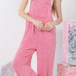Very J nwt Texture Washed Wide Leg Overalls Photo 0