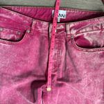 Ganni Pink Acid Wash Straight-Leg Jeans with Slit 26 Photo 7