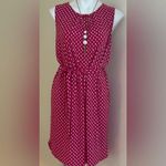 Ann Taylor COPY - Pink And White Casual Dress Sz L W Tie In Front Back KeyHole … Photo 0