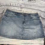 Lane Bryant Medium Wash denim Mini Skirt Size 26 NWOT Photo 1