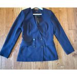 J.Crew navy longline button front collared blazer side 2 Blue Photo 7