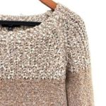 FATE. Clairina Women's Textured Teddy Knit Taupe Crewneck Sweater Photo 4