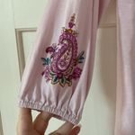 Chico's Chico’s Size 1 Embroidered Tassel Top in Pink Embroidery Tassels Medium Photo 2