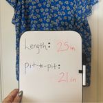 MELLODAY  Blue Floral Lined Blouse, size XL Photo 7