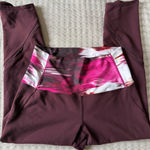 Lululemon  Burgundy‎ Leggings w Printed Waist Wunder Under Size 6 Photo 0