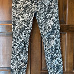 Seven7 Pants Leggings Size 4 Black White Floral Rose Print Seven 7 Photo 0
