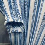 Brina & Em Colter Split Neck Boho Blue White Top Size Large Photo 11