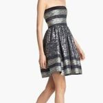 Red Valentino $895  Strapless Full Skirt Jacquard Dress IT 40, Sz 2 Photo 1