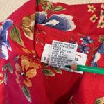 Talbots  Floral Red Shirt Dress SZ 8 Linen Cotton Button Down Cottagecore  Fall Photo 6