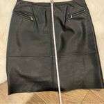 Philippe Adec Moto Leather Skirt Size 4 Black Photo 5
