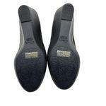 Clarks Elegant Brown Suede Wedge Loafers Comfortable Slip-On Shoes Photo 4