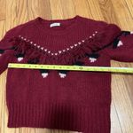 Love Shack Fancy ‎ Atlas Fringe Crop Red Baby Alpaca Wool Blend Sweater Size Small Photo 7