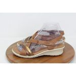 ECCO Womens Felicia Leather Wedge Sandals Brown‎ Bronze Adjustable Strap Size 7 Brown Photo 4