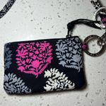 Vera Bradley Zip ID Case with Lanyard Northern Lights Magenta Black Key Ring Zip Photo 4