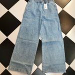 We Wore What NWT Zia Straight Leg Jeans Pull on Elastic Waistband Light Wash Denim Photo 5