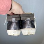 Philippe Model Paris Womens High Top Sneakers Leather Suede Metallic Navy Brown Size 8 Photo 4