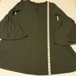 Love Riche  Black Ribbed Bell Wide Sleeve Swing Shift Knee Dress Size MEDIUM Boho Photo 11