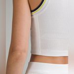 Lululemon NWT Varsity Scooped Tennis Tank Top B/C Cup White Yellow True Navy 12 Photo 2