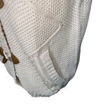 Pink republic  Ivory Cable Knit Faux Fur Collar Toggle Sweater Vest Size Medium Photo 2