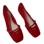 Sanctuary Womens Chic Red Mesh Square Toe Mary Jane Ballet Flats Size 9.5 M Photo 0