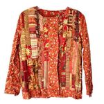 Handmade Vintage Quilted Cottage Core Rust Two Button Jacket Medium Red Photo 0