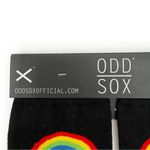Odd Sox Rainbow Crew Socks Mens Womens Fun Cute Gift Black Colorful Photo 1