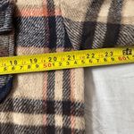 Orange Geometric Plaid Print Button Up Flannel Shirt Jacket; Shacket;size medium Photo 8