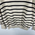 Brandy Melville ‎ Oversized Sweater One Size Cream Cotton Navy Stripe Nautical Photo 2