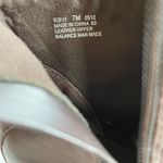 Clarks Women’s Dark Brown Leather Heeled Booties Ankle Boots Gold Buckle Size 7M Photo 6