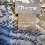 Chico's  Women's Gray Snake Print Button-Up Shirt Size 1 Casual Photo 8