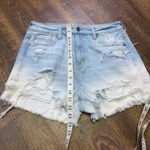 American Eagle  Mom Shorts Denim Jean Comfort Stretch Waistband Size 4 Distressed Photo 2