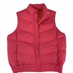 Gap Womens Large Pink Puffer Vest Full Zip Pockets Big Snap Cinched Waist Photo 0