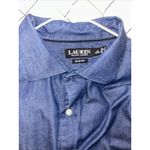 Ralph Lauren Button Up Blue Denim Slim Fit Long Sleeve Shirt sz 18 36/37 Photo 9